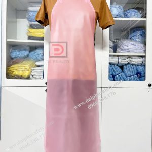 Tạp dề nhựa PVC chống nước màu hồng