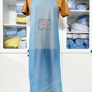 Tạp dề nhựa PVC chống nước màu xanh biển